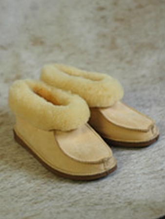 Pantoffel lamsvacht met bontrand maat 36-42