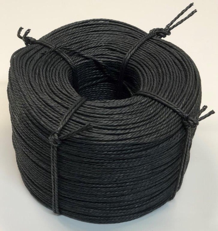 Papercord zwart 5mm  5 lagig  ±400 m1 -