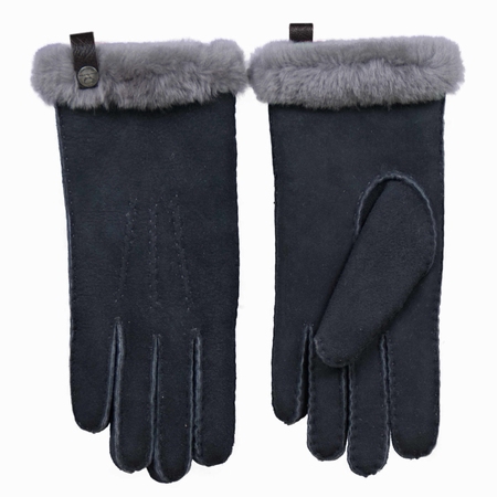 Schapenvacht dames handschoenen kleur donker grijs