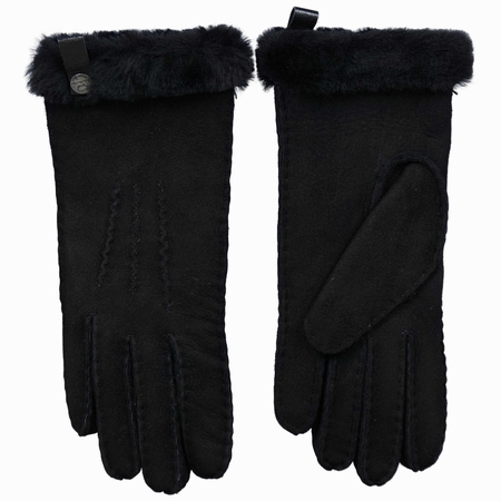Schapenvacht dames handschoenen kleur Zwart