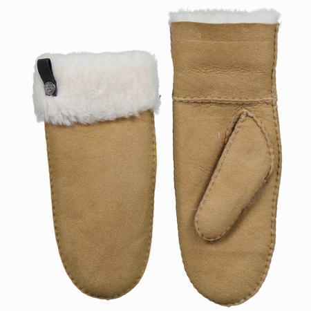Schapenvacht wanten ; kleur camel