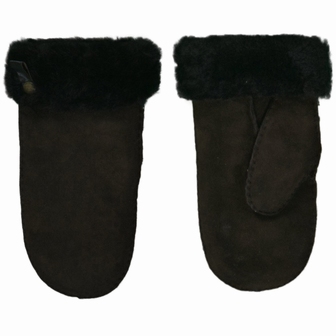 Schapenvacht wanten ; kleur DONKER BRUIN