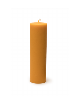 Stompkaars bijenwas met structuur 27 cm hoog.