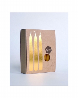 Bijenwas kerstboomkaarsjes 20 stuks 1,2cm  x 11 cm. Naturel