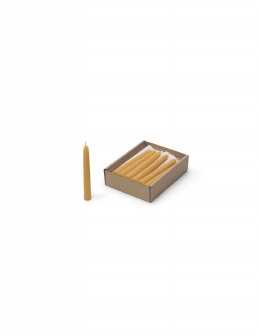 Bijenwas kerstboomkaarsjes 20 stuks 1,2cm  x 11 cm. gebleekt