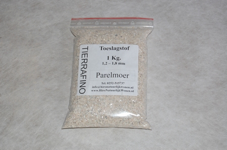 Toeslagstof  Parelmoerzand 1,2 - 1,8 mm zak 1 kg