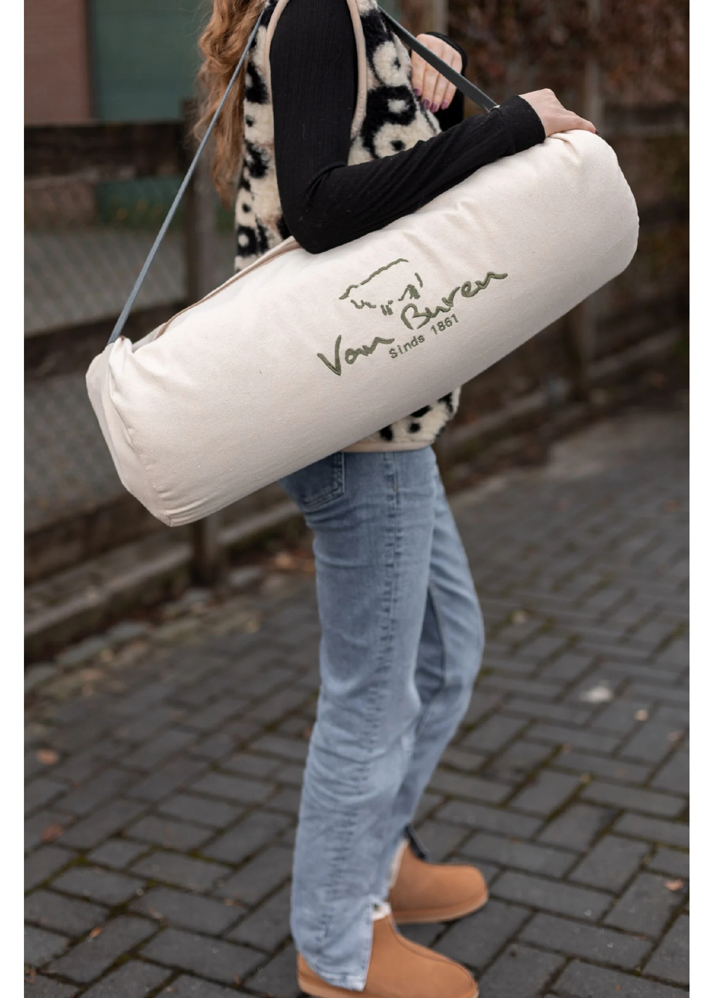 Yoga mat183 x 66cm geschikt voor rustige yogavormen met hoes