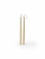 Twee bijenwas dompelkaarsen wit ø 1,5 cm 20 cm hoog